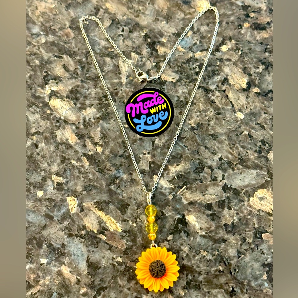 Sunflower Citrine Crystal Necklace🌻